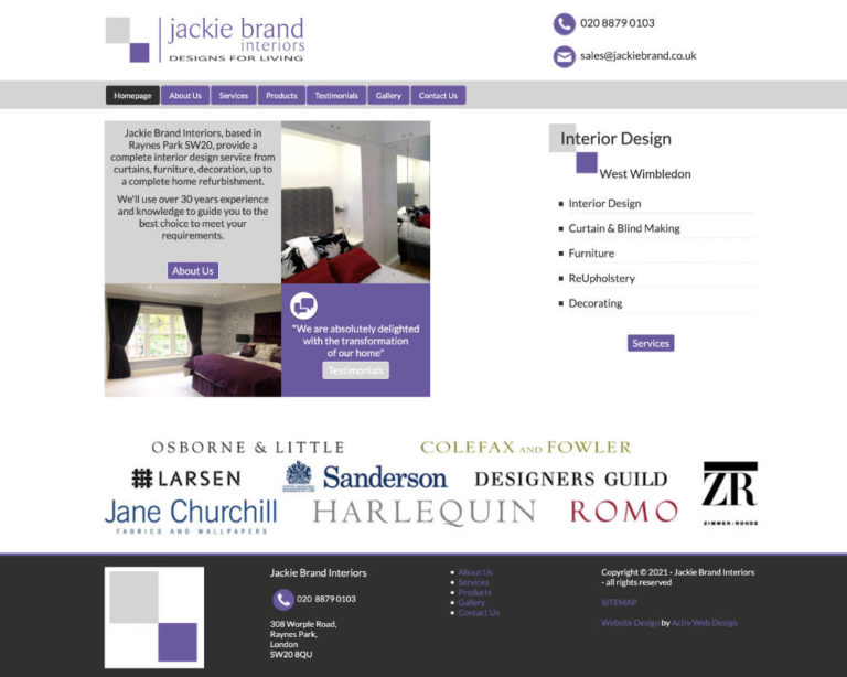 Raynes Park Web Design for Jackie Brand