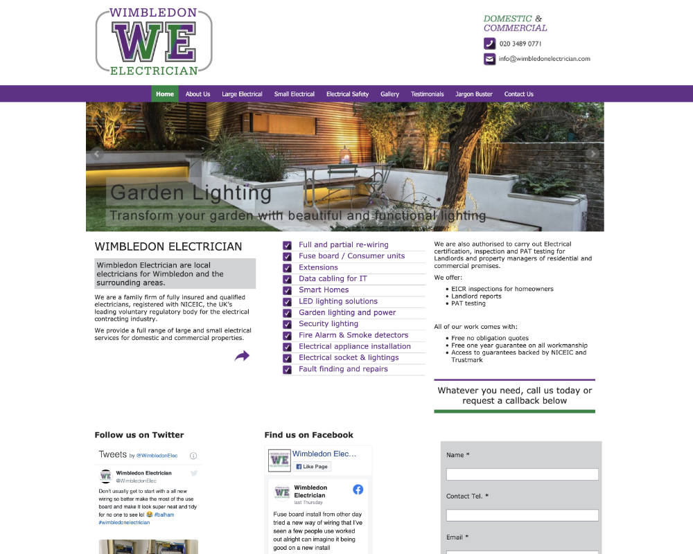Wimbledon web design - wimbledon electrician